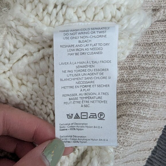 Anthropologie Lace Cropped Cable Sweater - Picture 4 of 6